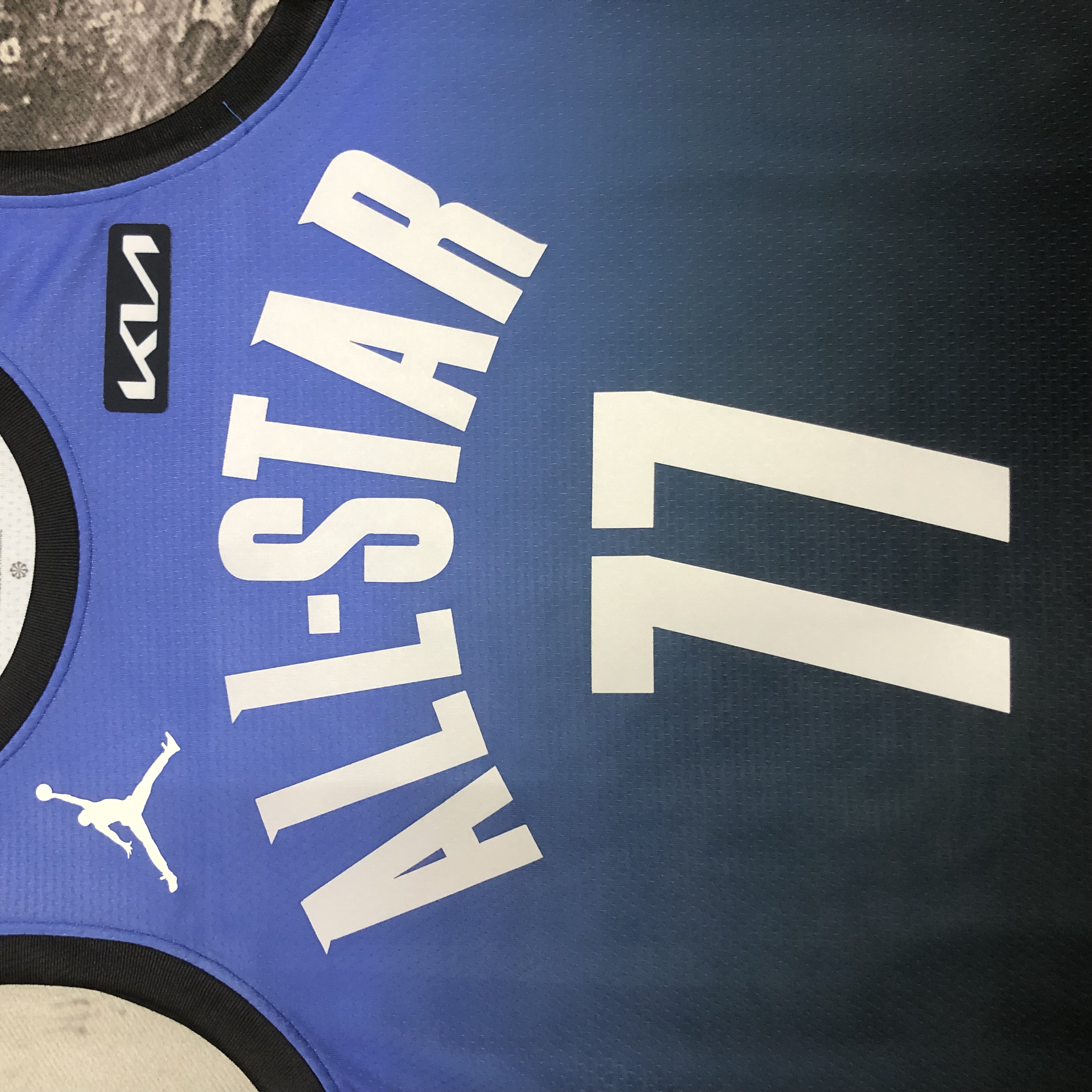 2023 NBA All Star Blue 77#DONCIC Hot Pressed Jersey