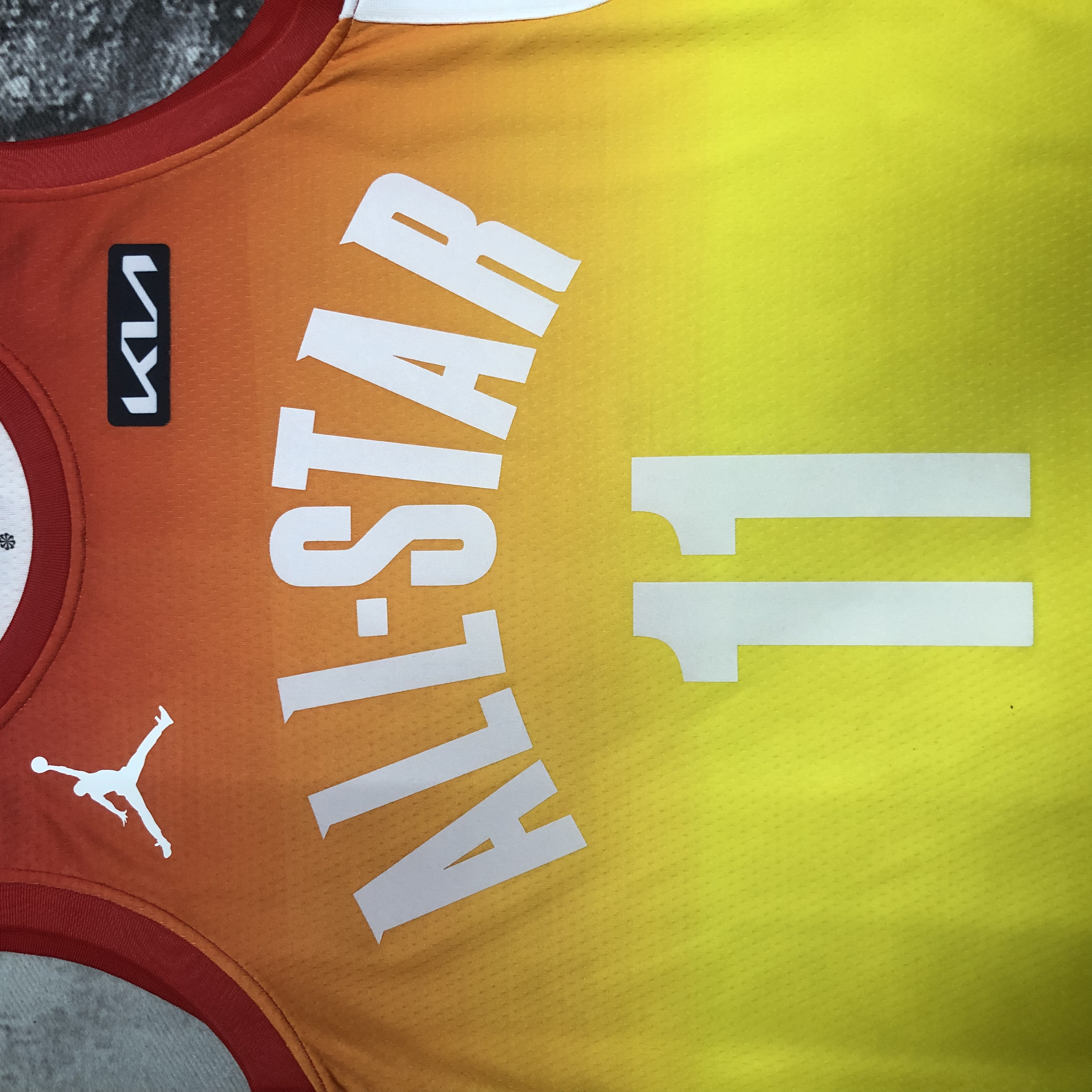 2023 NBA All Star Yellow 11#DeROZAN Hot Pressed Jersey