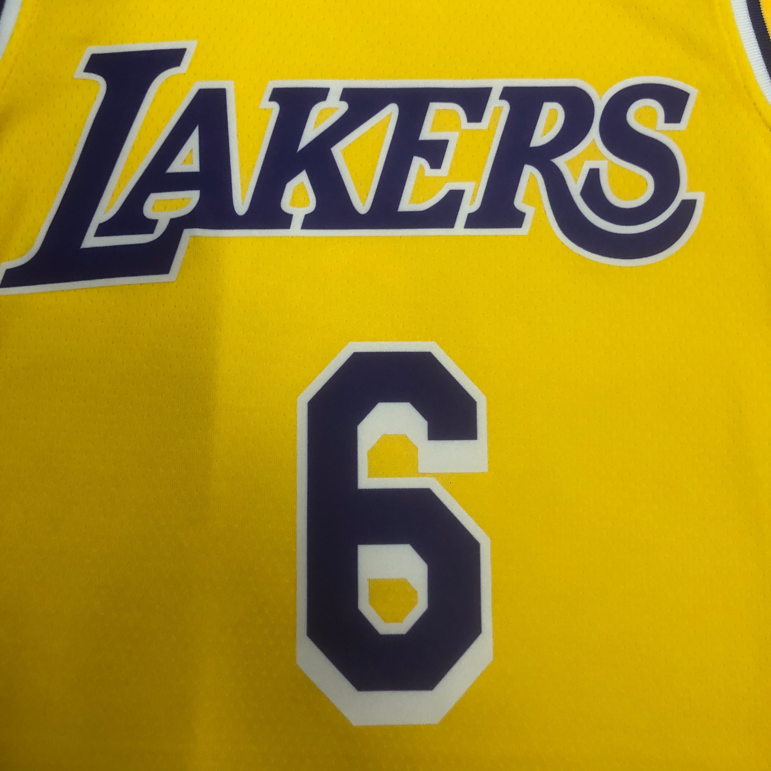 2023 Lakers Yellow 6#JAMES Hot Pressed Jersey