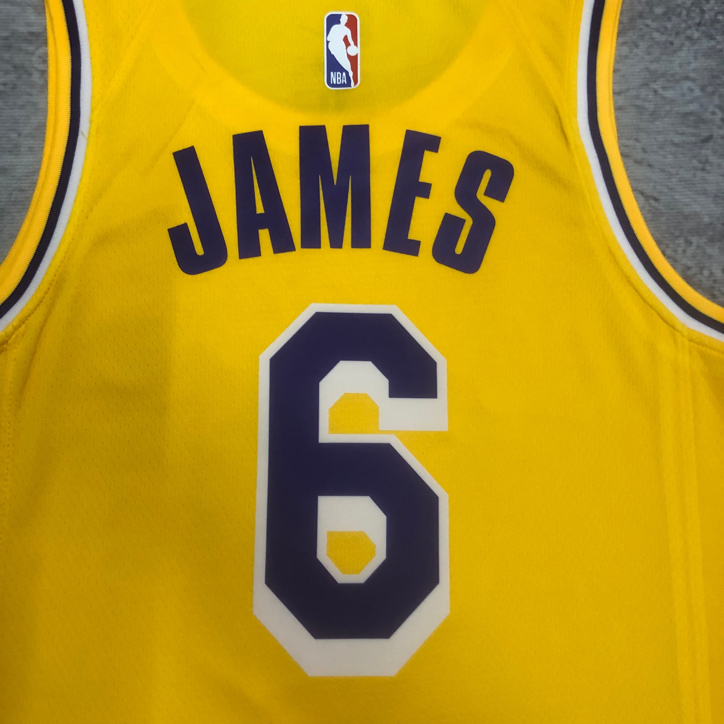 2023 Lakers Yellow 6#JAMES Hot Pressed Jersey