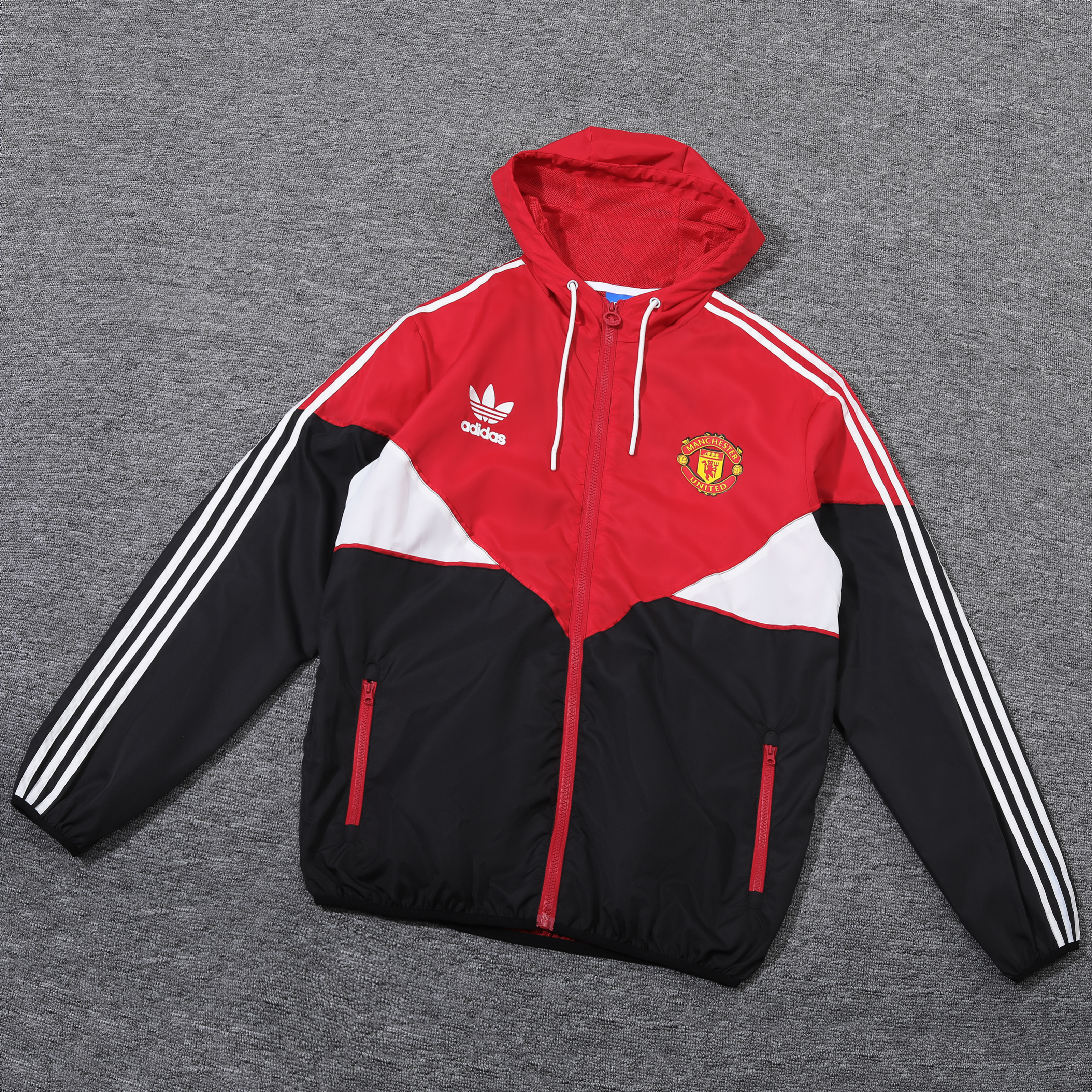 2023 Manchester United Player Hooded Windbreaker S-XXL/2023曼联红黑色球员版防风衣
