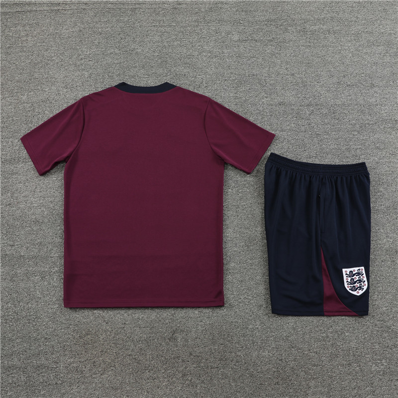 24-25 England Short Sleeve Training Suit/ 24-25 短袖训练服英格兰枣红色