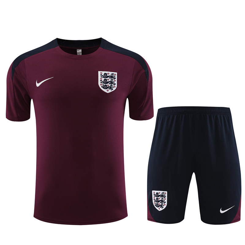 24-25 England Short Sleeve Training Suit/ 24-25 短袖训练服英格兰枣红色