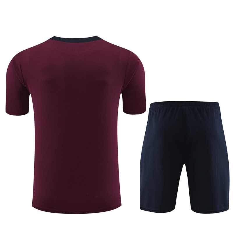 24-25 England Short Sleeve Training Suit/ 24-25 短袖训练服英格兰枣红色