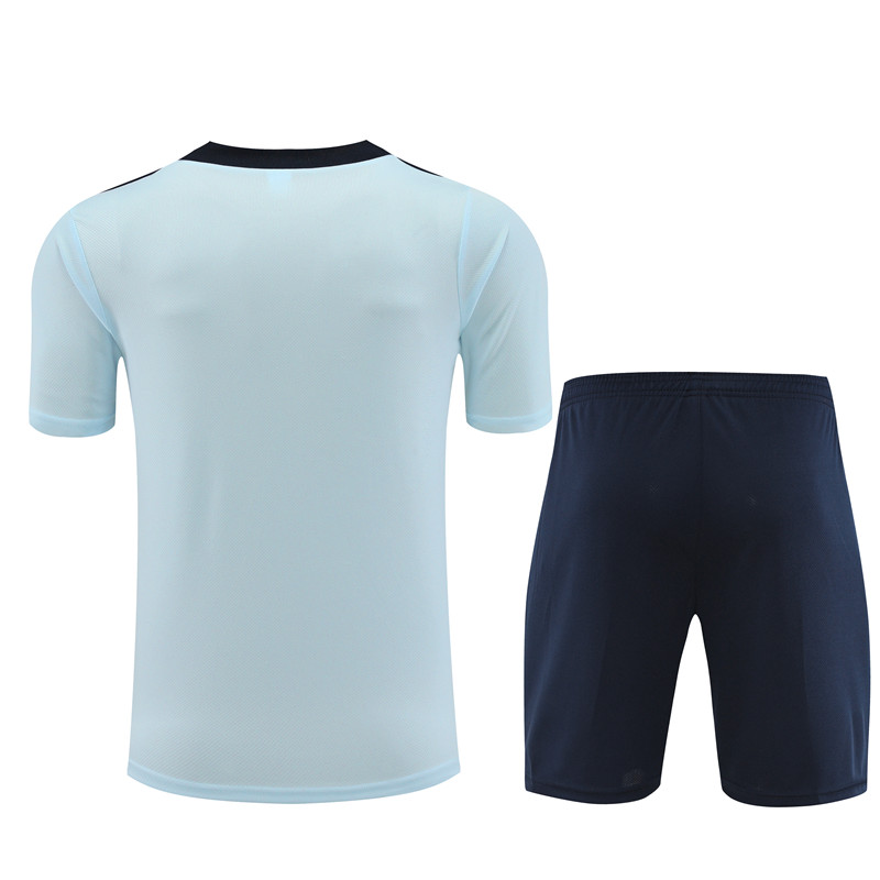 2024 France Short Sleeve Training Suit/2024法国浅兰色短袖训练服