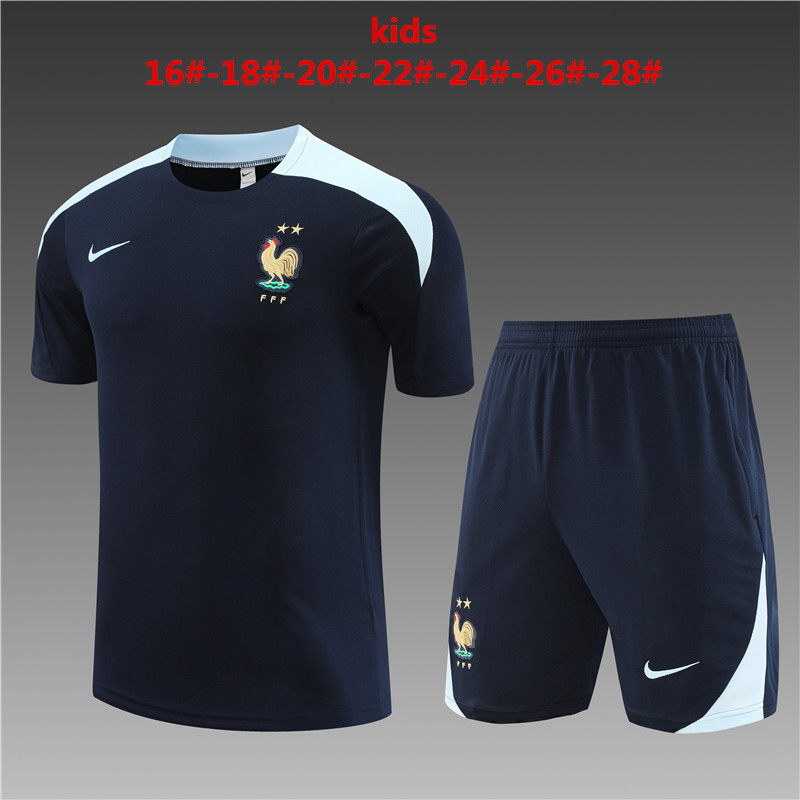 24-25 France Short Sleeve Training Suit/24-25短袖训练服法国宝蓝色