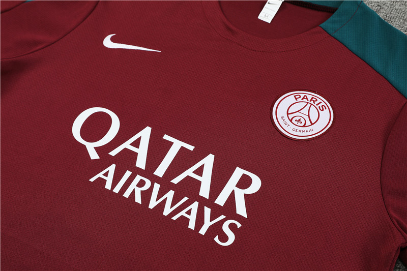 24-25 PSG Short Sleeve Training Suit/24-25短袖训练服PSG枣红色