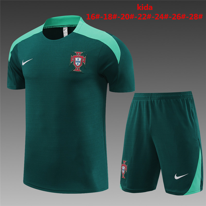 24-25 Portugal Short Sleeve Training Suit/24-25短袖训练服葡萄牙绿色
