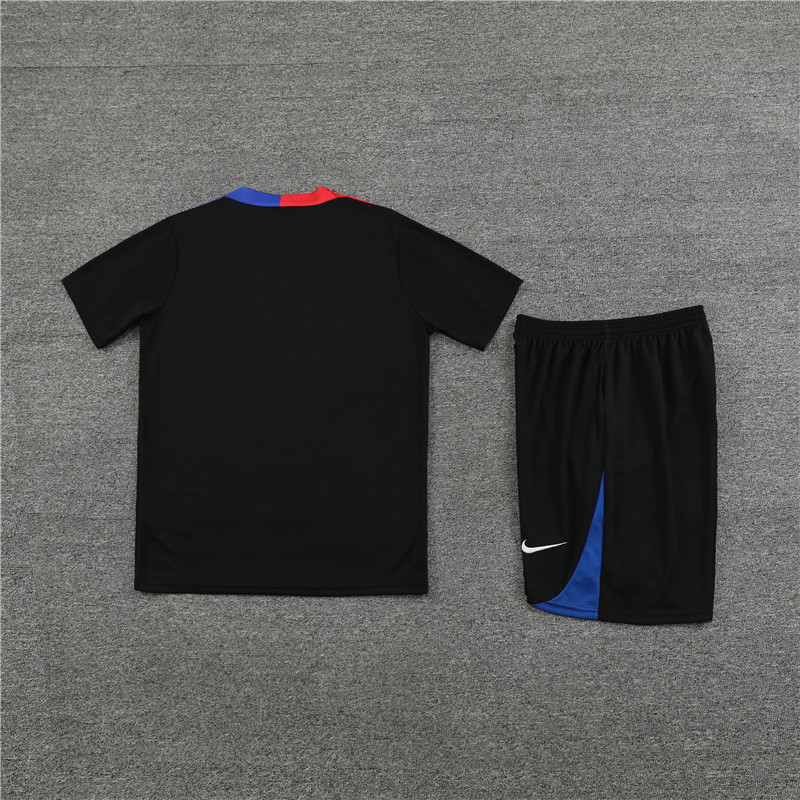 24-25 Barcelona Short Sleeve Training Suit/24-25短袖训练服巴萨黑色