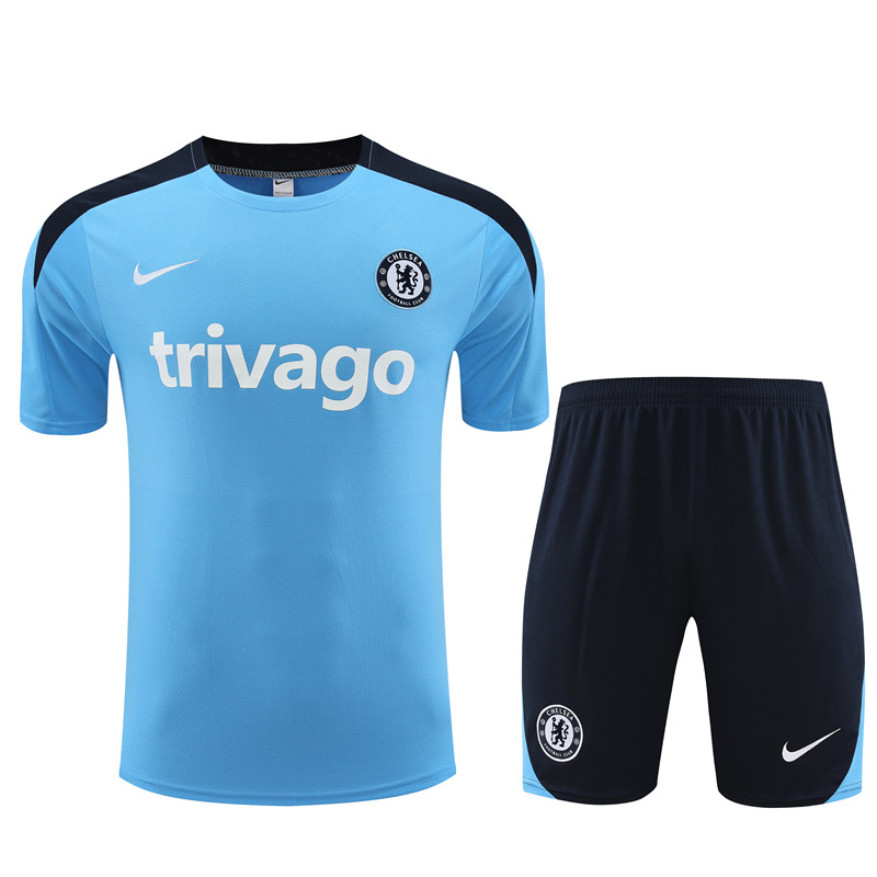24-25 Chelsea Short Sleeve Training Suit/24-25短袖训练服切尔西浅兰色