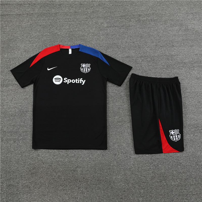 24-25 Barcelona Short Sleeve Training Suit/24-25短袖训练服巴萨黑色