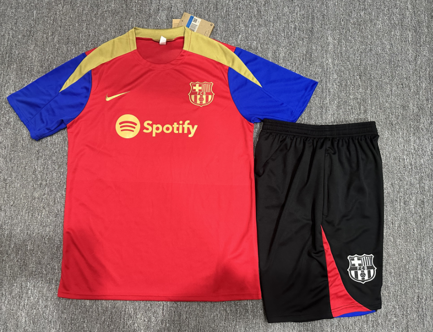 24-25 Barcelona Short Sleeve Training Suit/24-25短袖训练服巴萨红色