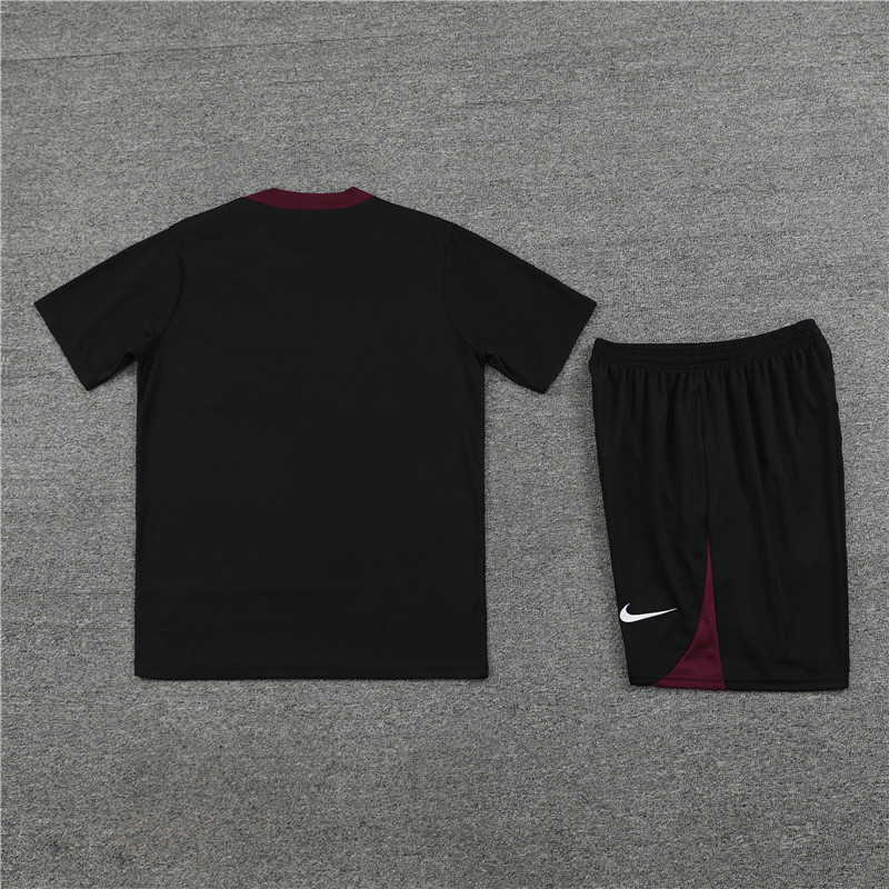 24-25 PSG Short Sleeve Training Suit/24-25短袖训练服PSG巴黎黑色