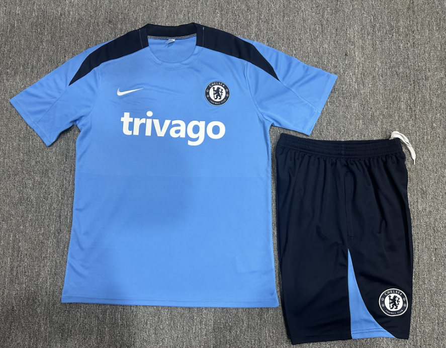 24-25 Chelsea Short Sleeve Training Suit/24-25短袖训练服切尔西浅兰色
