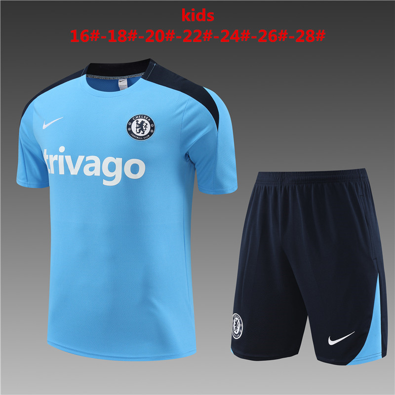 24-25 Chelsea Short Sleeve Training Suit/24-25短袖训练服切尔西浅兰色