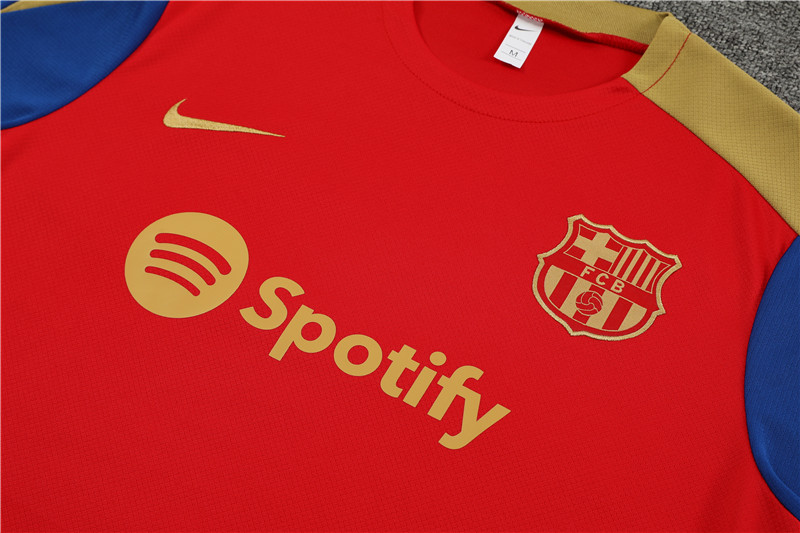 24-25 Barcelona Short Sleeve Training Suit/24-25短袖训练服巴萨红色