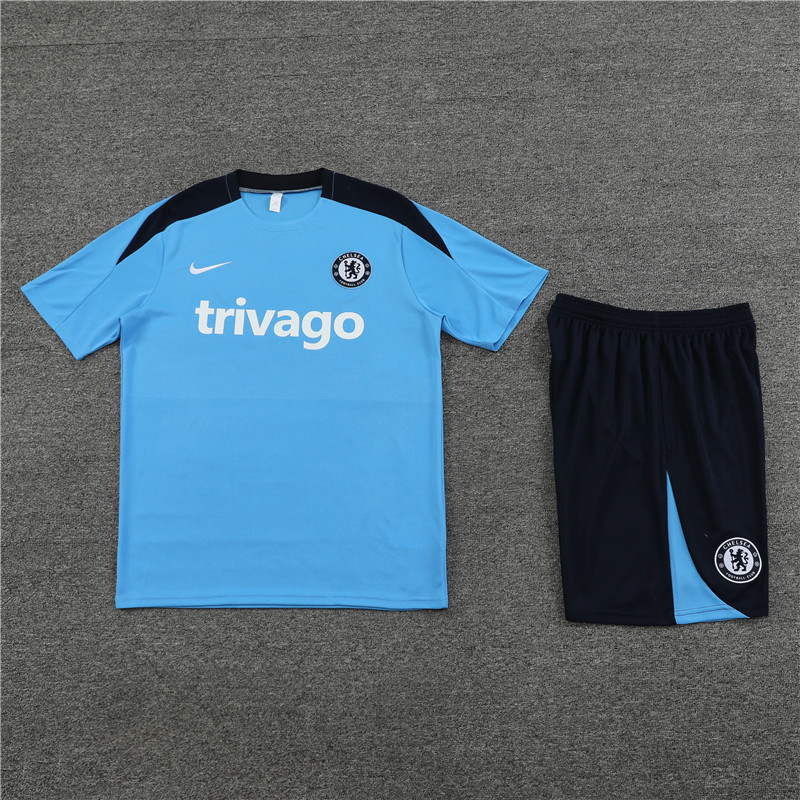 24-25 Chelsea Short Sleeve Training Suit/24-25短袖训练服切尔西浅兰色