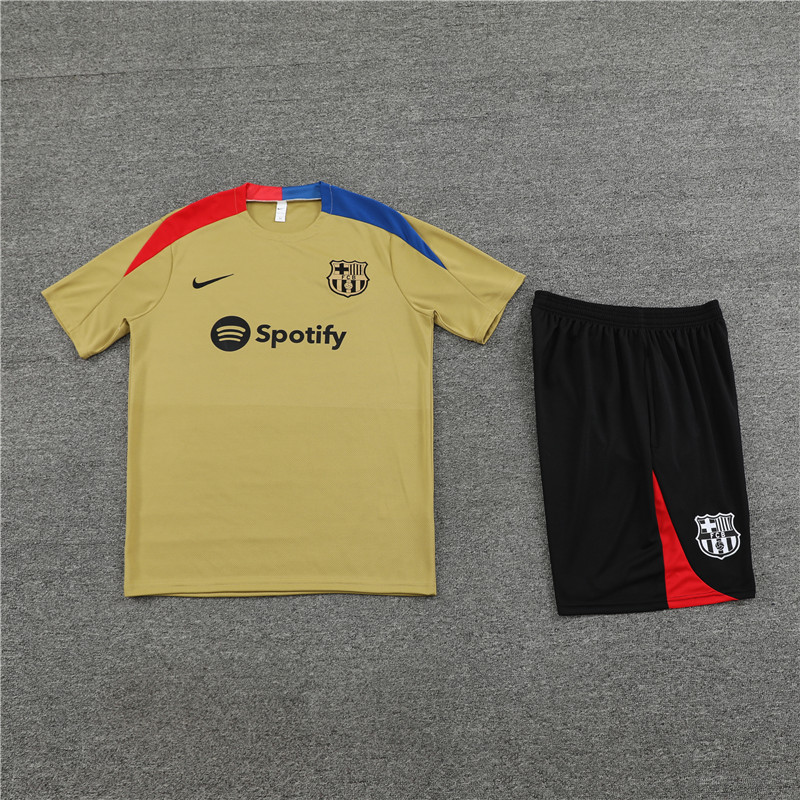 24-25 Barcelona Short Sleeve Training Suit/24-25短袖训练服巴萨金色