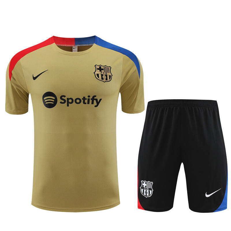 24-25 Barcelona Short Sleeve Training Suit/24-25短袖训练服巴萨金色