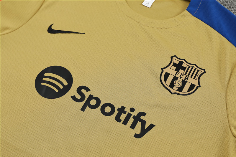 24-25 Barcelona Short Sleeve Training Suit/24-25短袖训练服巴萨金色