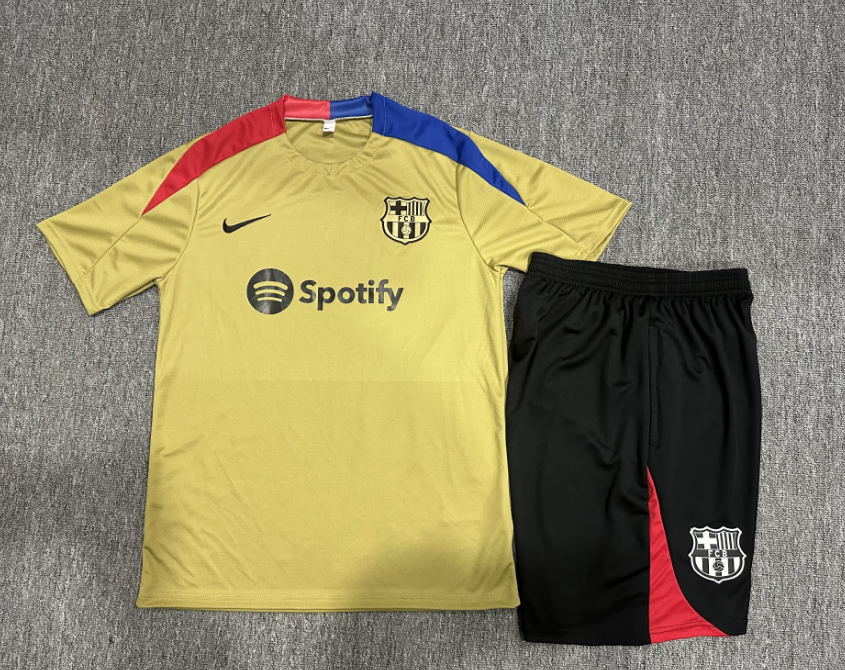24-25 Barcelona Short Sleeve Training Suit/24-25短袖训练服巴萨金色