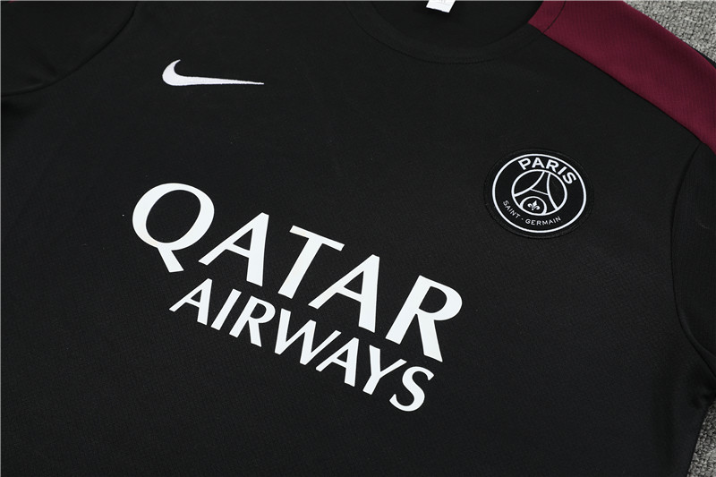 24-25 PSG Short Sleeve Training Suit/24-25短袖训练服PSG巴黎黑色