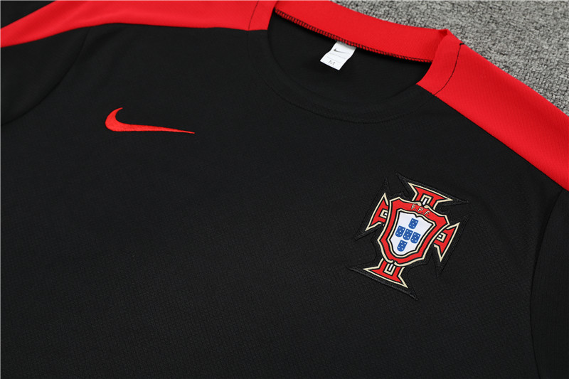 24-25 Portugal Short Sleeve Training Suit/24-25短袖训练服葡萄牙黑色