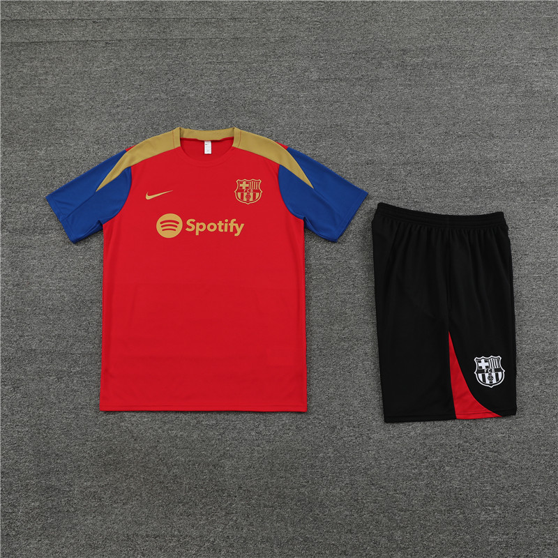 24-25 Barcelona Short Sleeve Training Suit/24-25短袖训练服巴萨红色