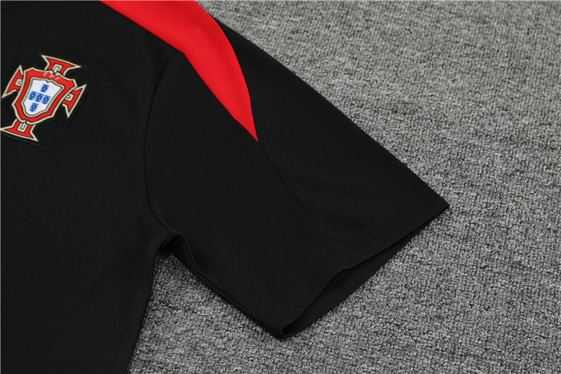 24-25 Portugal Short Sleeve Training Suit/24-25短袖训练服葡萄牙黑色