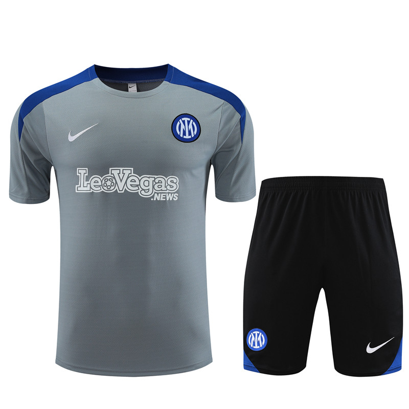 24-25 Inter Milan Short Sleeve Training Suit/24-25短袖训练服国米灰色