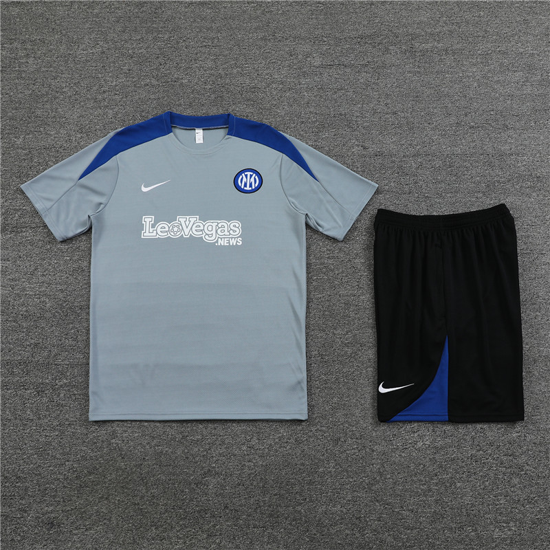 24-25 Inter Milan Short Sleeve Training Suit/24-25短袖训练服国米灰色