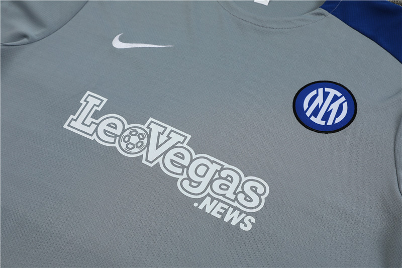 24-25 Inter Milan Short Sleeve Training Suit/24-25短袖训练服国米灰色