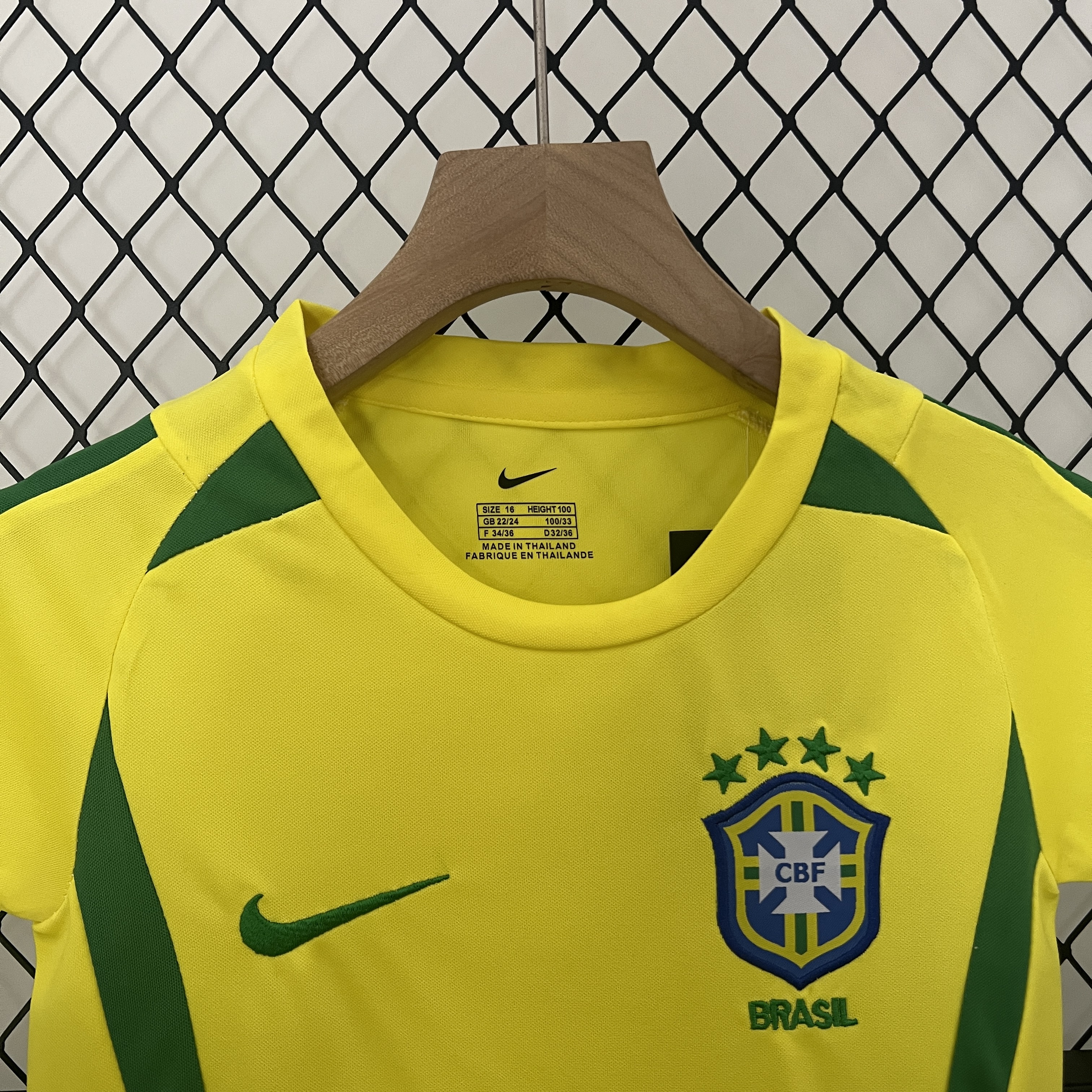 Retro 2002 Brazil Home Kids Kit/2002巴西主场童装