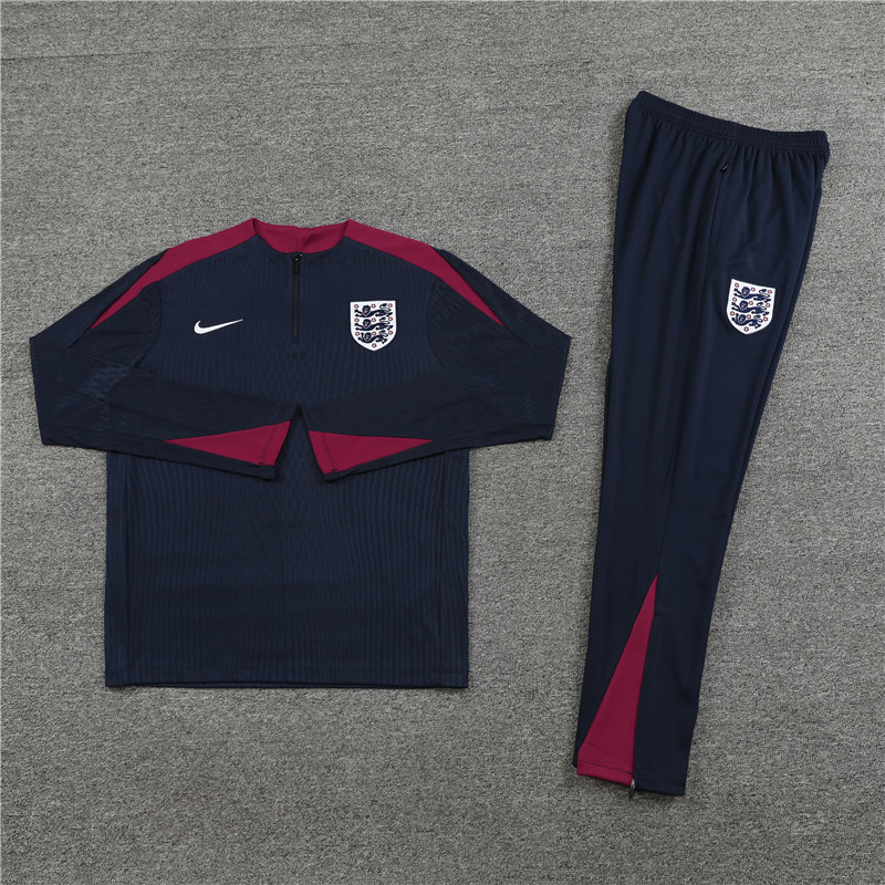 2024 England Blue Player Version Training Suit/2024英格兰半拉训练服,球员版