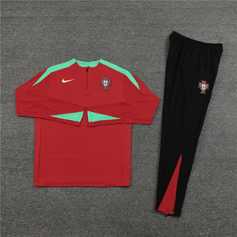 2024 Portugal Red Player Version Training Suit/2024葡萄牙半拉训练服,球员版