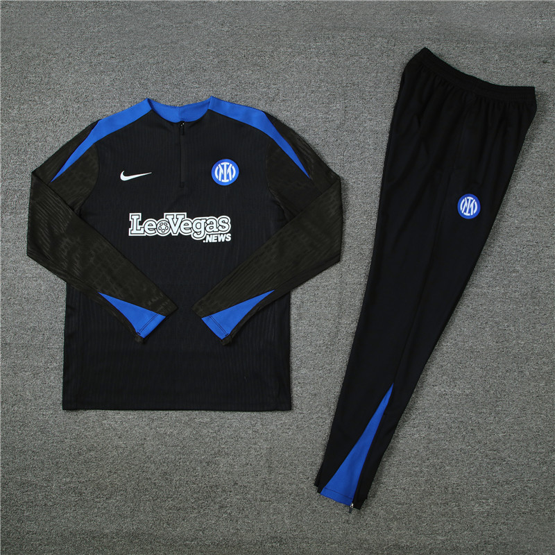 24-25 Inter Milan Black Player Version Training Suit/24-25国米半拉训练服,球员版