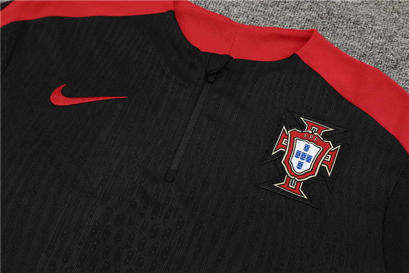 2024 Portugal Black Player Version Training Suit/2024葡萄牙半拉训练服,球员版