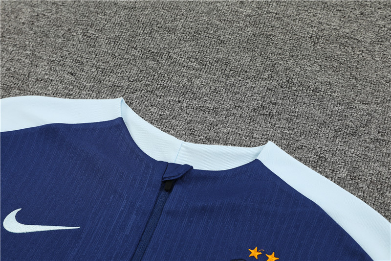 2024 France Blue Player Version Training Suit/2024法国蓝色半拉训练服,球员版