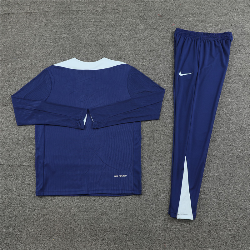 2024 France Blue Player Version Training Suit/2024法国蓝色半拉训练服,球员版