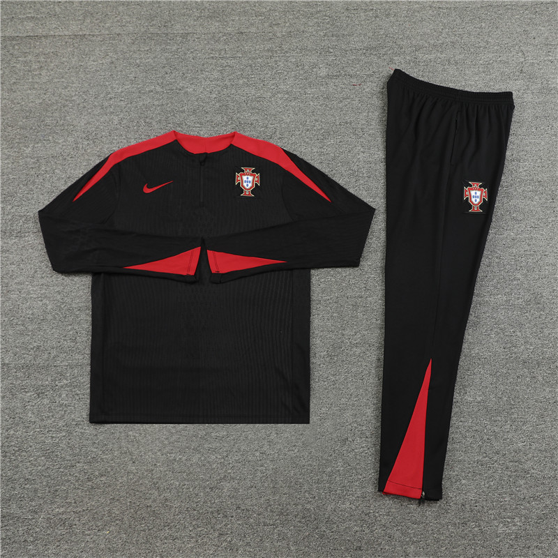2024 Portugal Black Player Version Training Suit/2024葡萄牙半拉训练服,球员版
