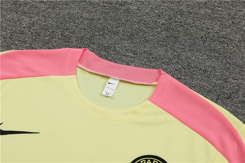 24-25 PSG Yellow Short Sleeve Training Suit/24-25psg巴黎短袖训练服