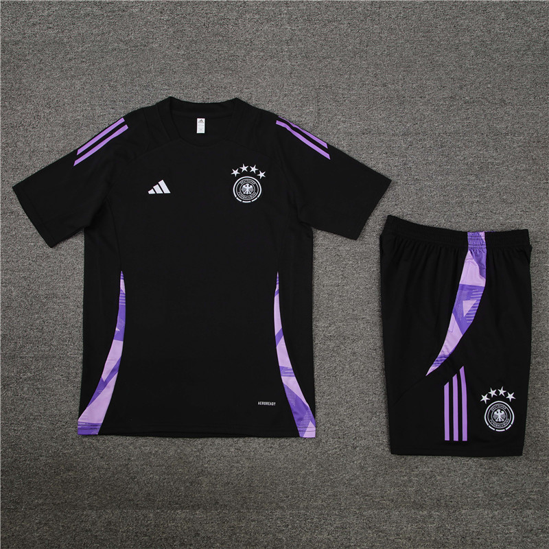 2024 Germany Black Short Sleeve Training Suit/2024德国短袖训练服
