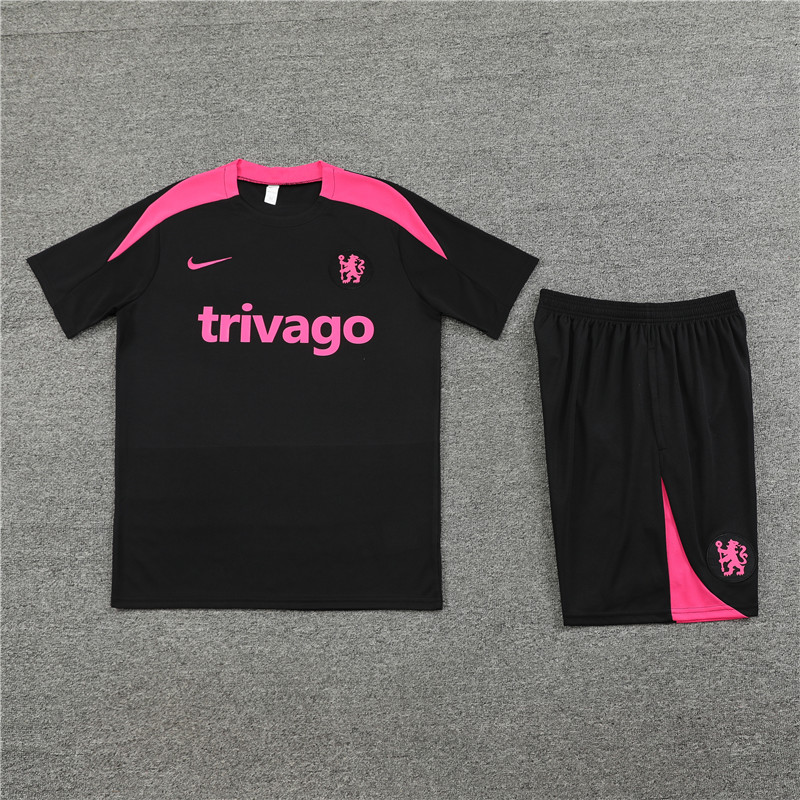 24-25 Chelsea Black Short Sleeve Training Suit/24-25切尔西短袖训练服