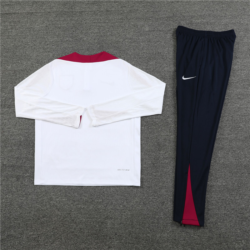 2024 England White Player Version Training Suit/2024英格兰半拉训练服,球员版
