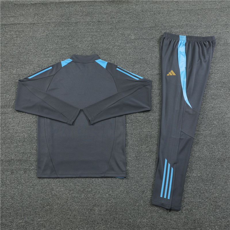 2024 Argentina Dark gray Training Suit/2024阿根廷深灰色半拉训练服