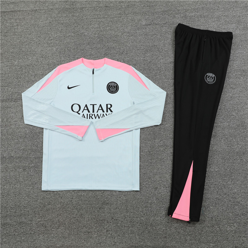 24-25 PSG Light gray Player Version Training Suit/24-25PSG巴黎半拉训练服,球员版