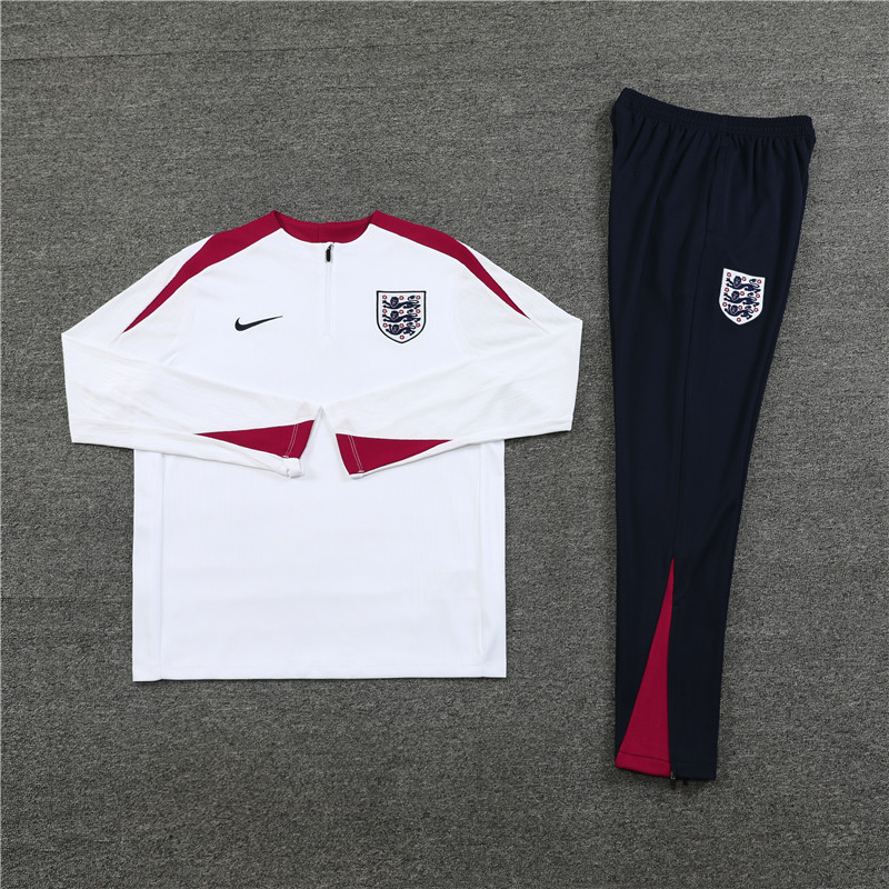 2024 England White Player Version Training Suit/2024英格兰半拉训练服,球员版