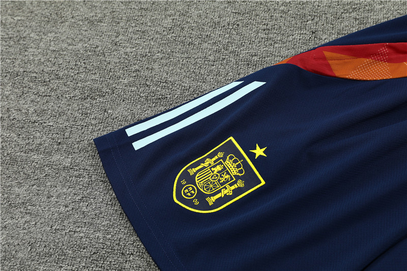 2024 Spain Blue Short Sleeve Training Suit/ 2024 西班牙短袖训练服