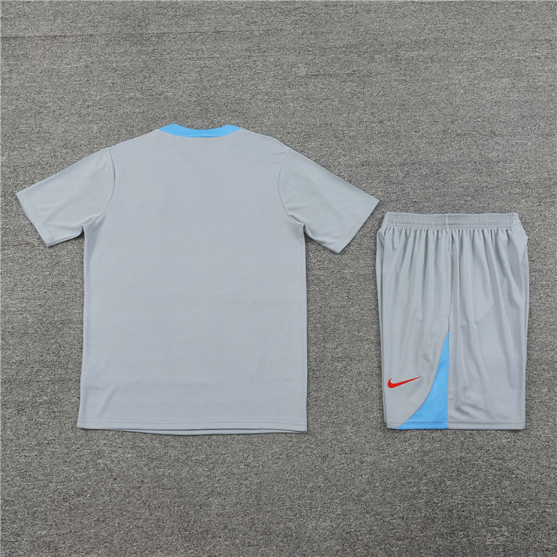 24-25 Atletico Madrid Gray Short Sleeve Training Suit/ 24-25 马竞灰色短袖训练服