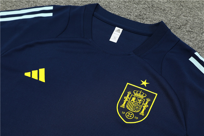 2024 Spain Blue Short Sleeve Training Suit/ 2024 西班牙短袖训练服